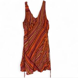 Wild Fable V Neck Sleeveless Striped Mini Dress